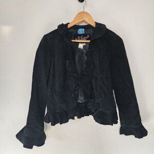 Y2K Live A Little Suede Flare Jacket Small